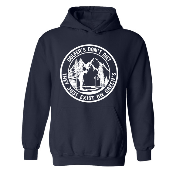 Golf Hoodie Golfers Don't Diet On Greens Funny Man Putting Golfing Sweatshirt - Picture 10 of 13